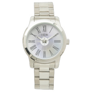 Reloj De Pulsera ROMANS CLASSIC disco gris elegante con monograma