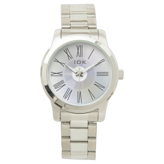 Reloj De Pulsera ROMANS CLASSIC | disco gris elegante con monograma (Anverso)