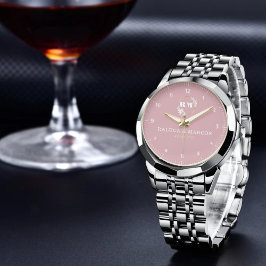 Reloj De Pulsera Romantic Boho Monogram Custom Initials & Date