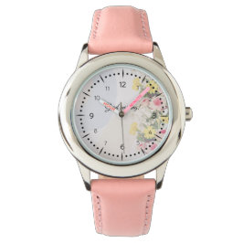 Reloj De Pulsera Romantic cottage flowers wallpaper