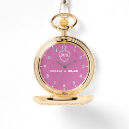 Reloj De Pulsera Romantic Custom initials monogram anniversary