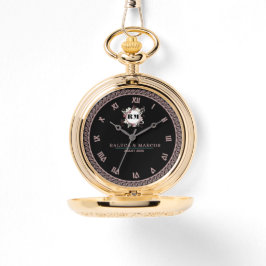 Reloj De Pulsera Romantic Floral Monogram Wedding