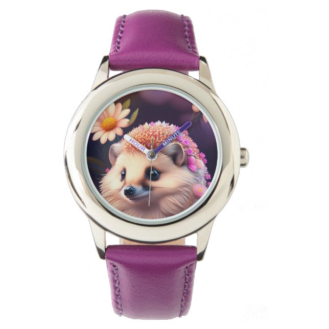 Reloj De Pulsera Romantik Igel mit Blumen (Anverso)