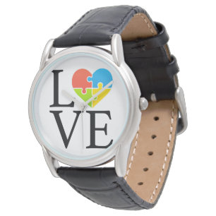 Reloj De Pulsera Rompecabezas de Conciencia sobre el Autismo y Amor