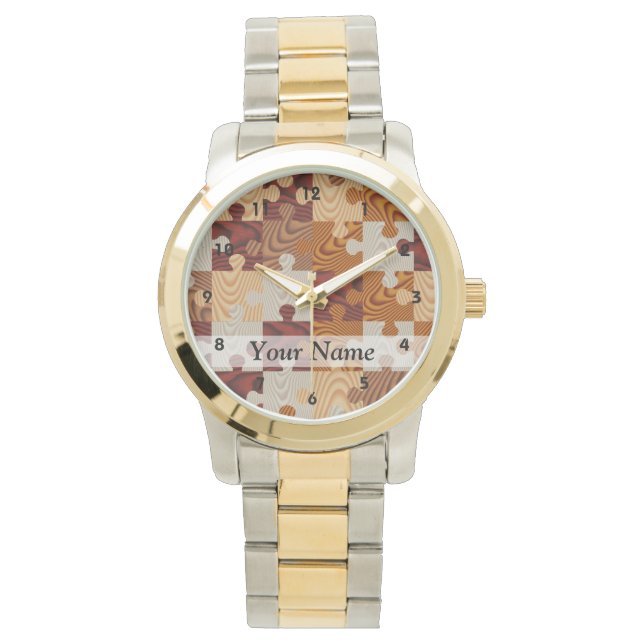 Reloj De Pulsera Rompecabezas de madera (Anverso)