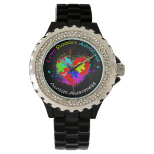 Reloj De Pulsera Rompecabezas del autismo en corazón