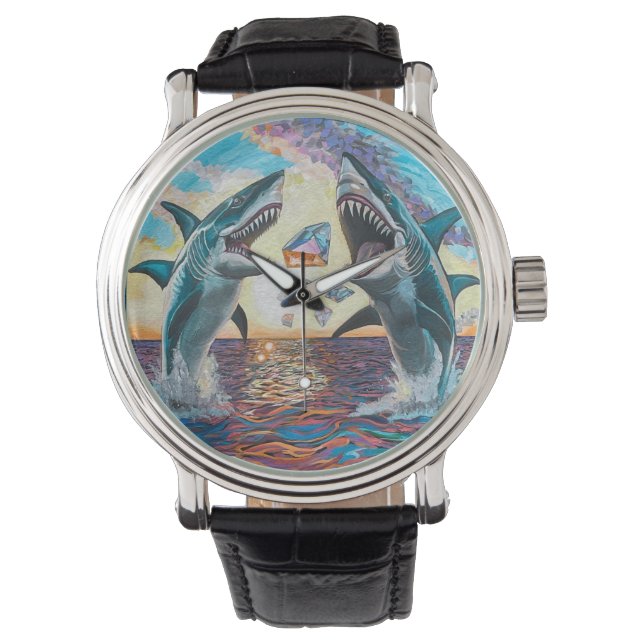 Reloj De Pulsera Rompiendo el Glamour Chomp-Shark por joyas brillan (Anverso)
