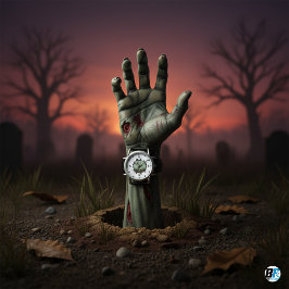 Reloj De Pulsera Rompiendo la mano zombi a través de la cosecha ter