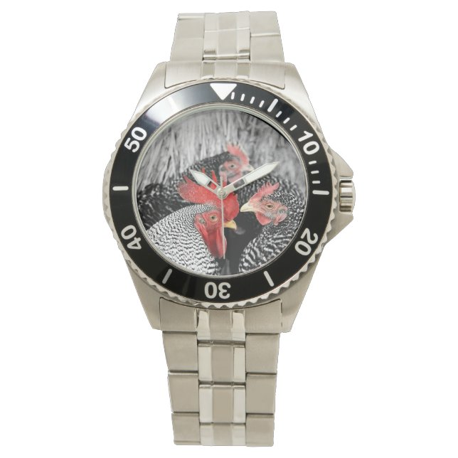 Reloj De Pulsera Rooster Hen Watch para granjeros rurales o de poll (Anverso)