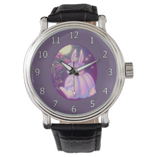 Reloj De Pulsera Ropa De Calabaza Con Conejo Blanco En Pintura De M