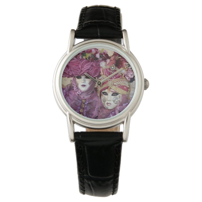 Reloj De Pulsera Ropa de carnaval morado, Venecia (Anverso)