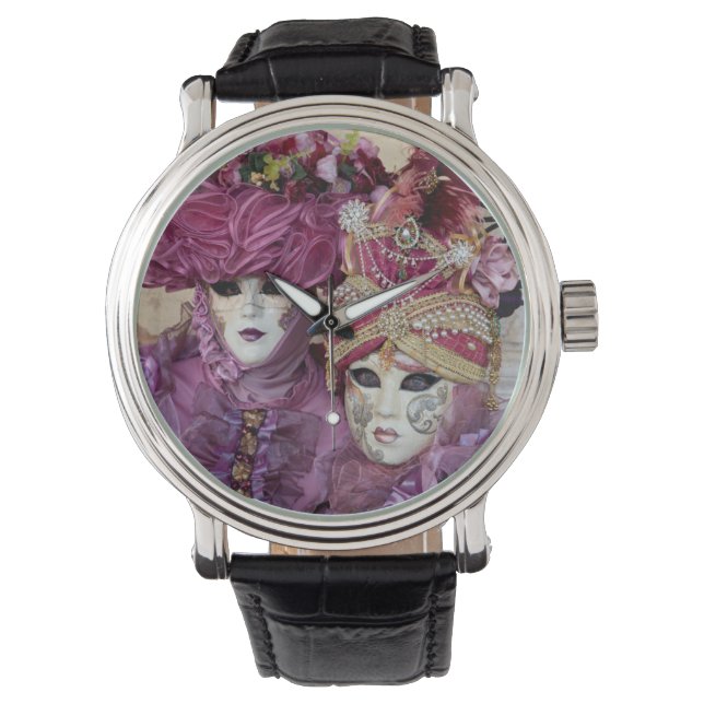 Reloj De Pulsera Ropa de carnaval morado, Venecia (Anverso)