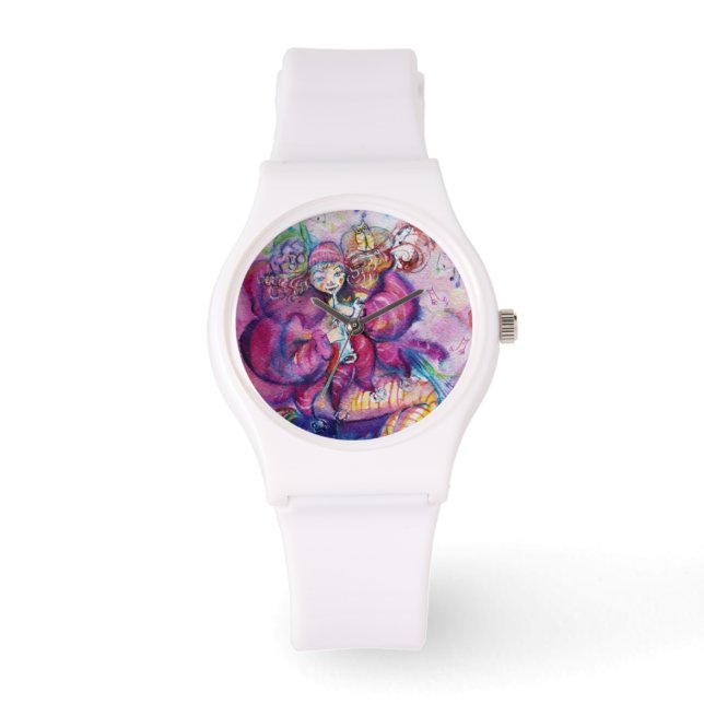 RELOJ DE PULSERA ROPA DE COLOR ROSA MUSICAL (Anverso)