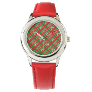 Reloj De Pulsera Ropa de jingle de patrón de suéter feo Hilo de nav