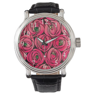 Reloj De Pulsera Rosa Art Nouveau Rennie Macintosh Graphic