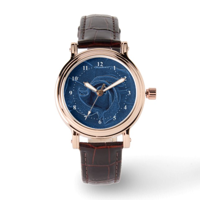 Reloj De Pulsera rosa azul aterciopelado (Anverso)