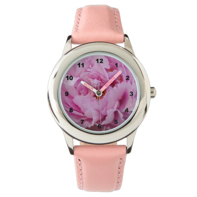Reloj de pulsera rosa de acero inoxidable Pink Bea (Anverso)