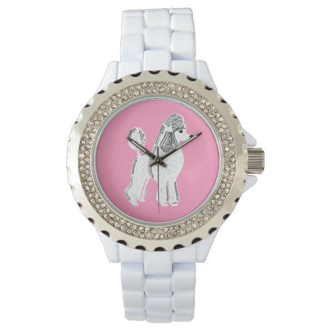 Reloj de pulsera rosa de cangrejo estándar blanco (Anverso)