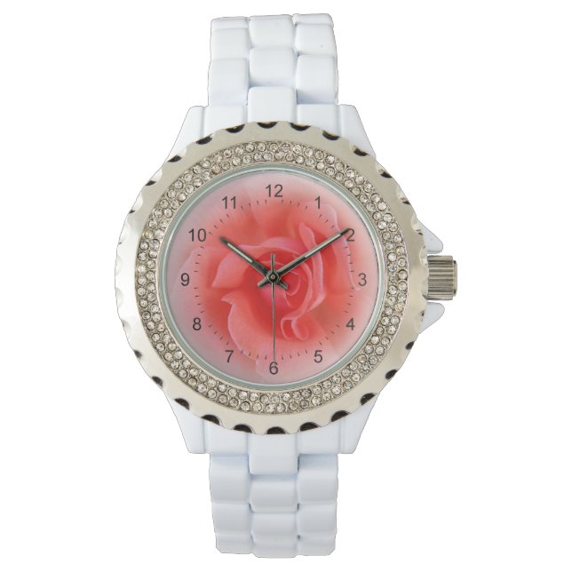 Reloj De Pulsera rosa de coral rosa (Anverso)
