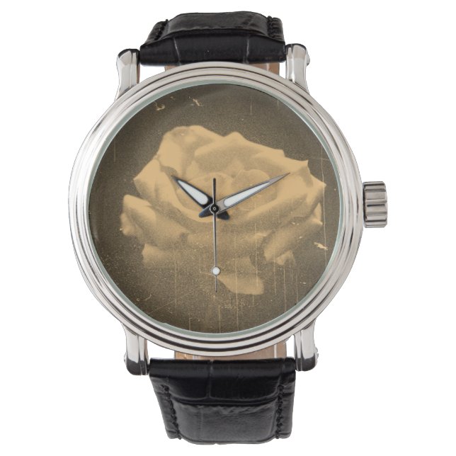 Reloj De Pulsera Rosa de cosecha (Anverso)