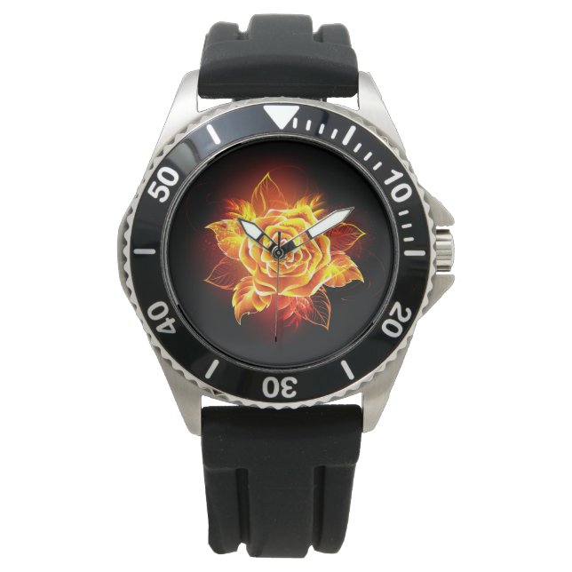 Reloj De Pulsera Rosa de incendios en auge (Anverso)