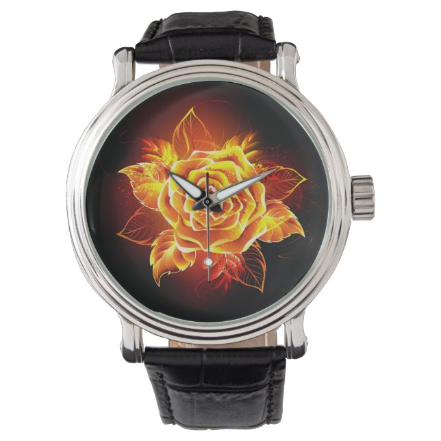 Reloj De Pulsera Rosa de incendios en auge (Anverso)