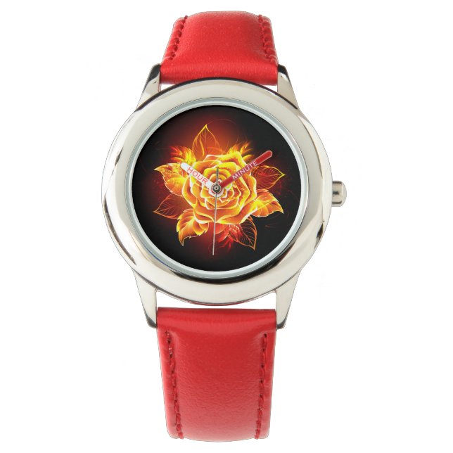 Reloj De Pulsera Rosa de incendios en auge (Anverso)