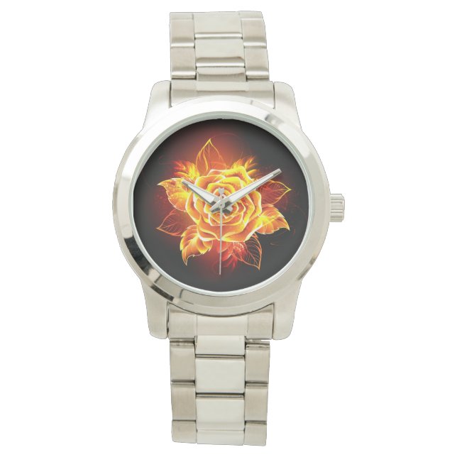 Reloj De Pulsera Rosa de incendios en auge (Anverso)