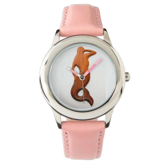 Reloj De Pulsera rosa de la sirena de bronceado (Anverso)