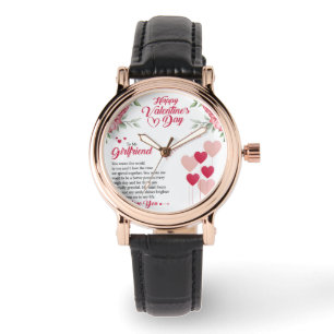 Reloj De Pulsera Rosa de nombres personalizados San Valentín para n