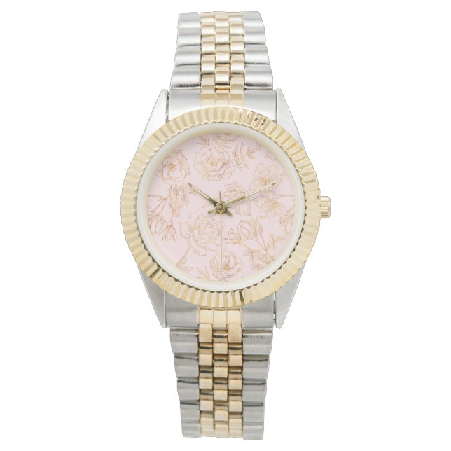 Reloj De Pulsera Rosa de oro elegante (Anverso)