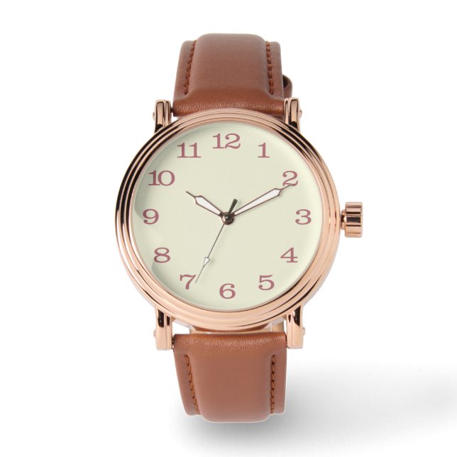Reloj De Pulsera rosa de oro y blanco (Anverso)