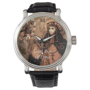 Reloj De Pulsera rosa de santa de lima