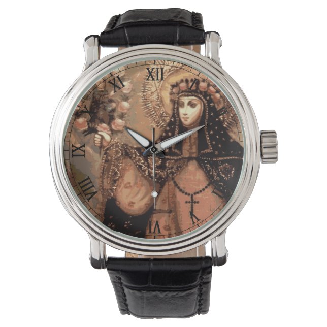 Reloj De Pulsera rosa de santa de lima (Anverso)
