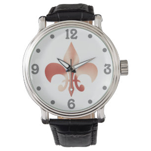 Reloj De Pulsera Rosa dorado fleur-de-lis