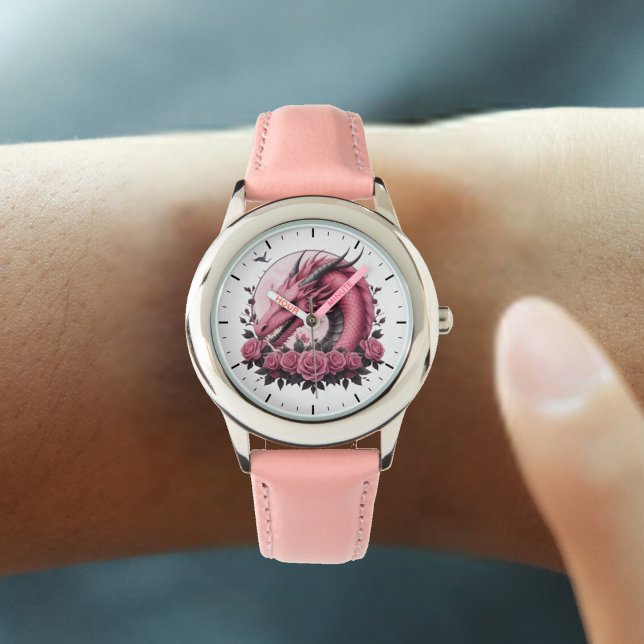 Reloj De Pulsera Rosa Dragon (Subido por el creador)
