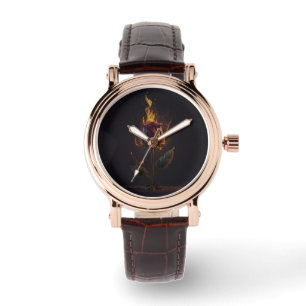 Reloj De Pulsera rosa en llamas