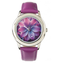 Reloj De Pulsera Rosa floral y Lilac púrpura