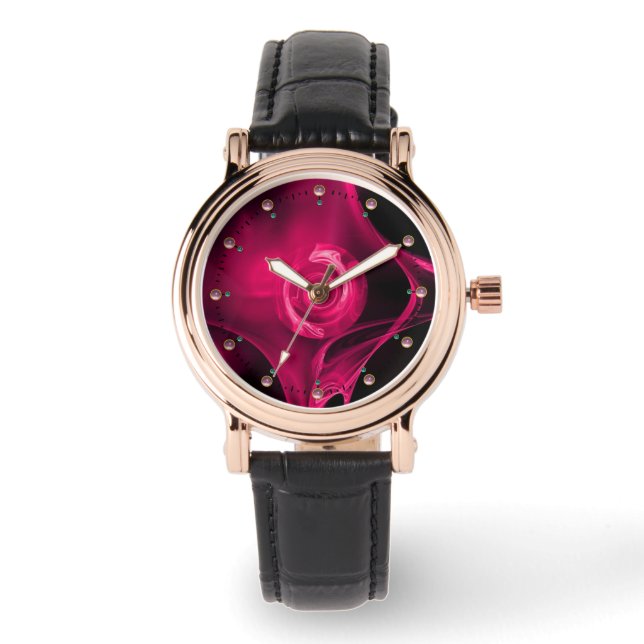 Reloj De Pulsera Rosa FRACTAL PINK FUCHSIA (Anverso)
