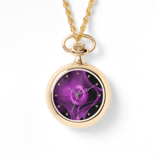 Reloj De Pulsera Rosa FRACTAL PURPLE VIOLET