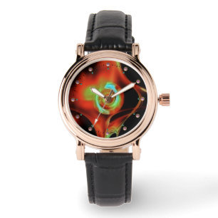 RELOJ DE PULSERA ROSA FRACTAL ROJO AZUL VERDE