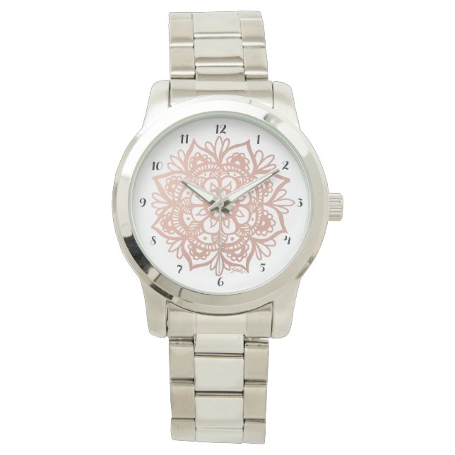 Reloj De Pulsera Rosa Gold Mandala Watch (Anverso)