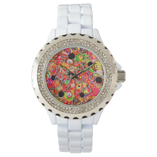 Reloj De Pulsera rosa pastel de oro (Anverso)