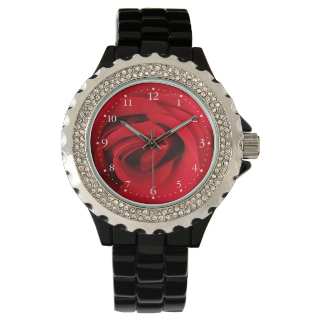 Reloj De Pulsera Rosa Roja (Anverso)