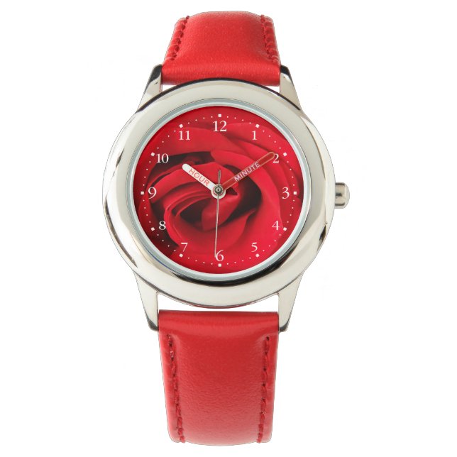 Reloj De Pulsera Rosa Roja (Anverso)