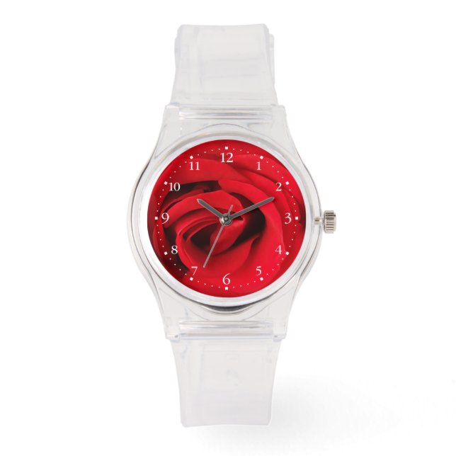 Reloj De Pulsera Rosa Roja (Anverso)