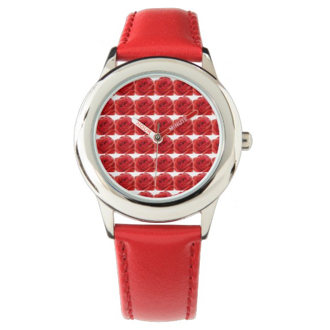 Reloj De Pulsera Rosa Roja (Anverso)