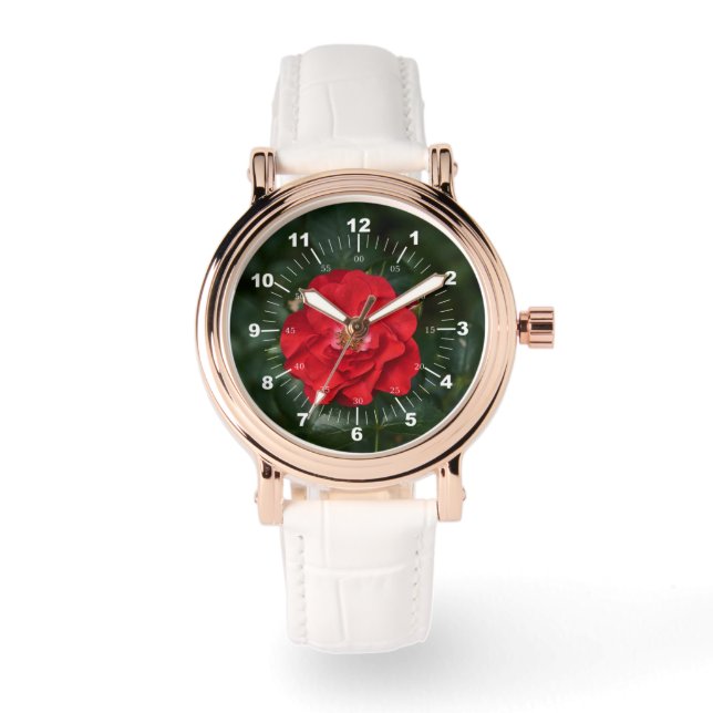 Reloj De Pulsera Rosa roja P6568 (Anverso)