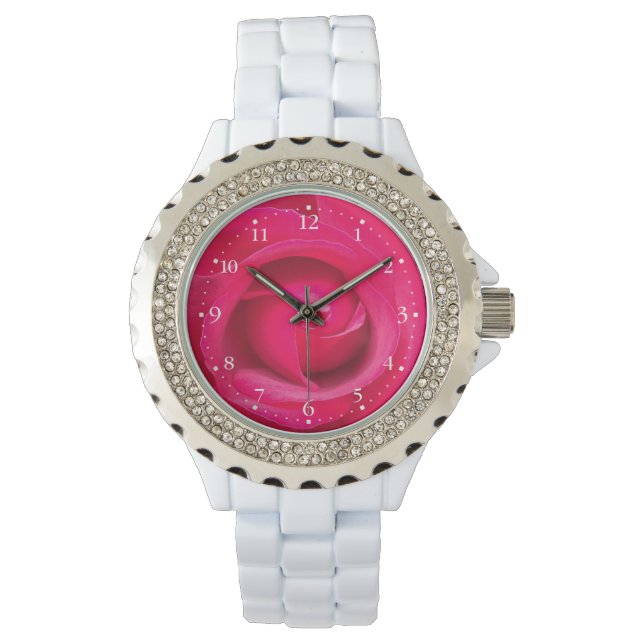 Reloj De Pulsera Rosa Roja Romántica (Anverso)