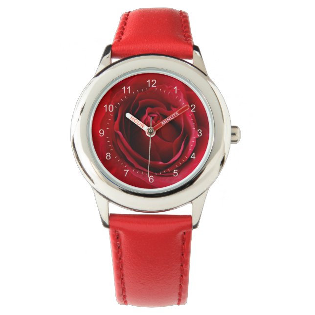Reloj De Pulsera rosa rojo profundo (Anverso)